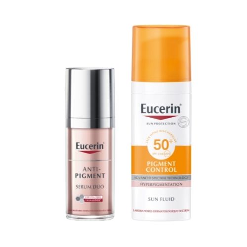 Eucerin Anti Pigment Duo Serum 30ml en Sun Fluid Pigment Control SPF50+ 50ml Routine Kit